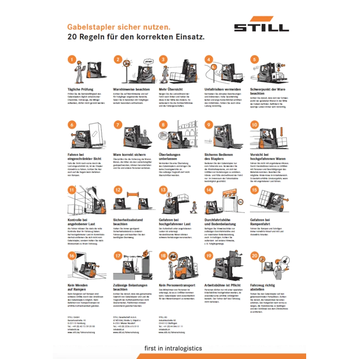 Sicherheitsposter Gabelstapler